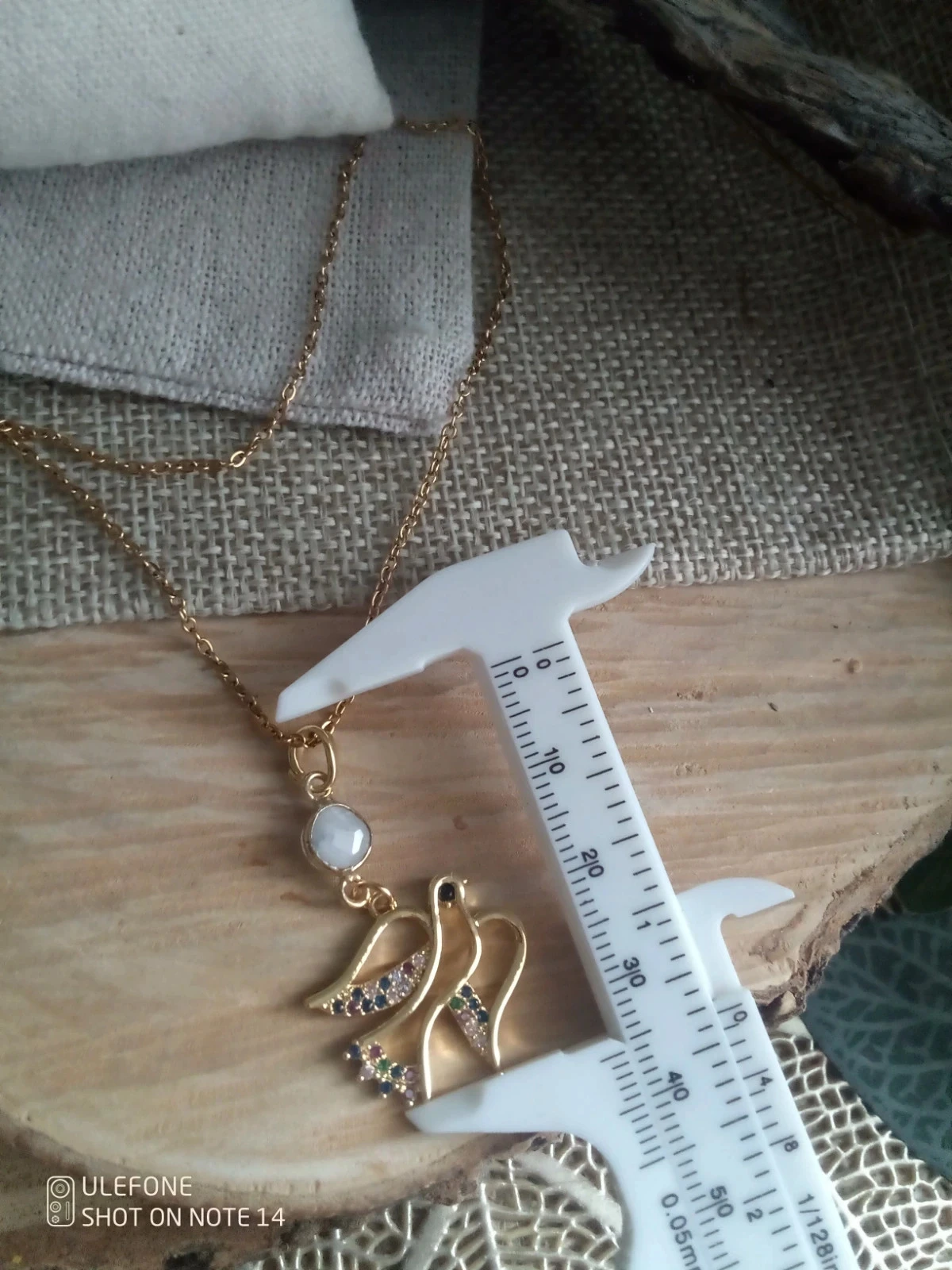 Collier pierre de lune et colombe – photo 2